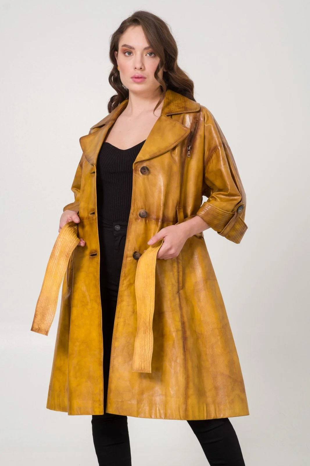 Brown Leather Coat - Image 6