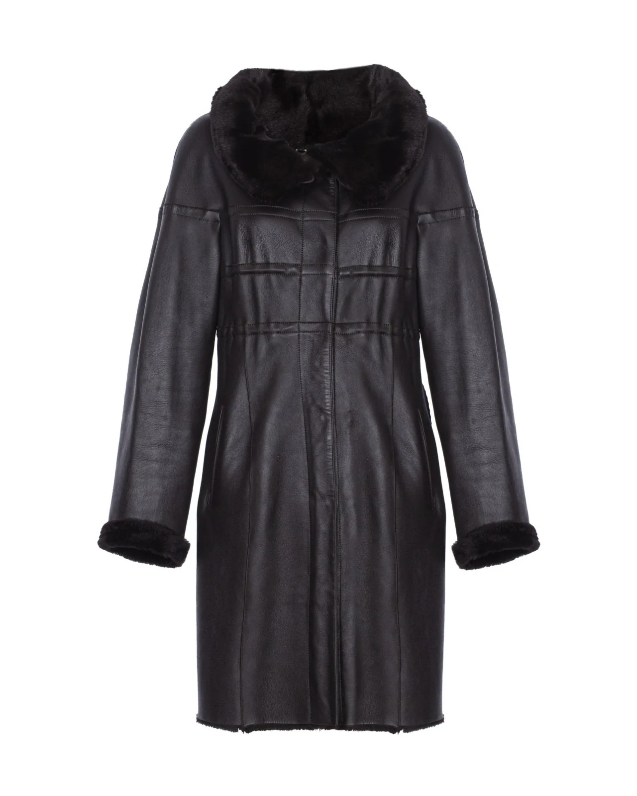 Brown Long Leather Coat
