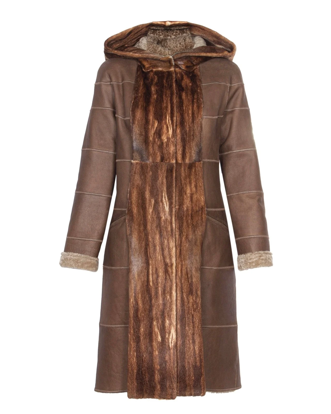 Brown Long Leather Coat