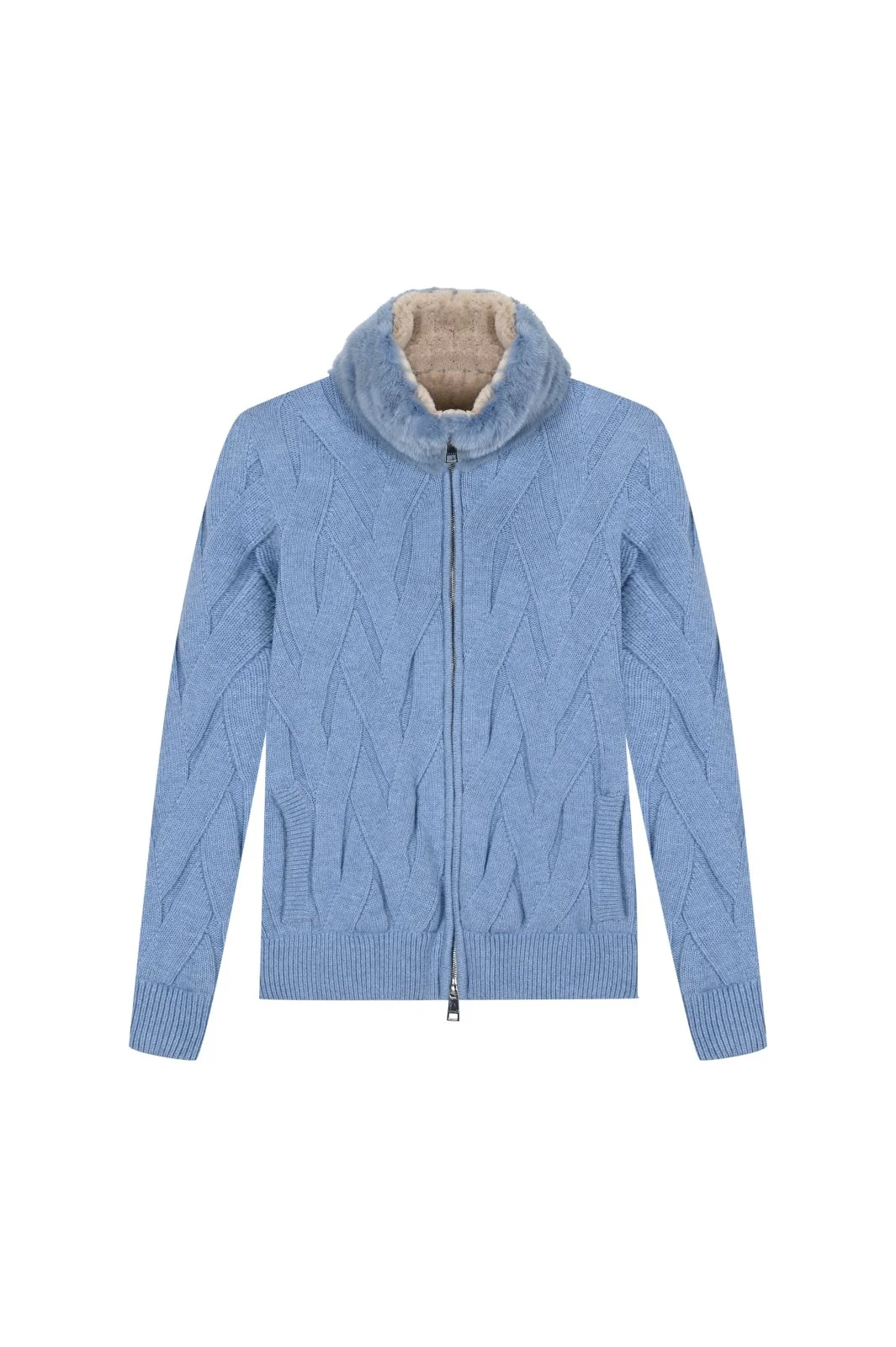Cashmere Serenità Jacket with Mink Collar - Image 10