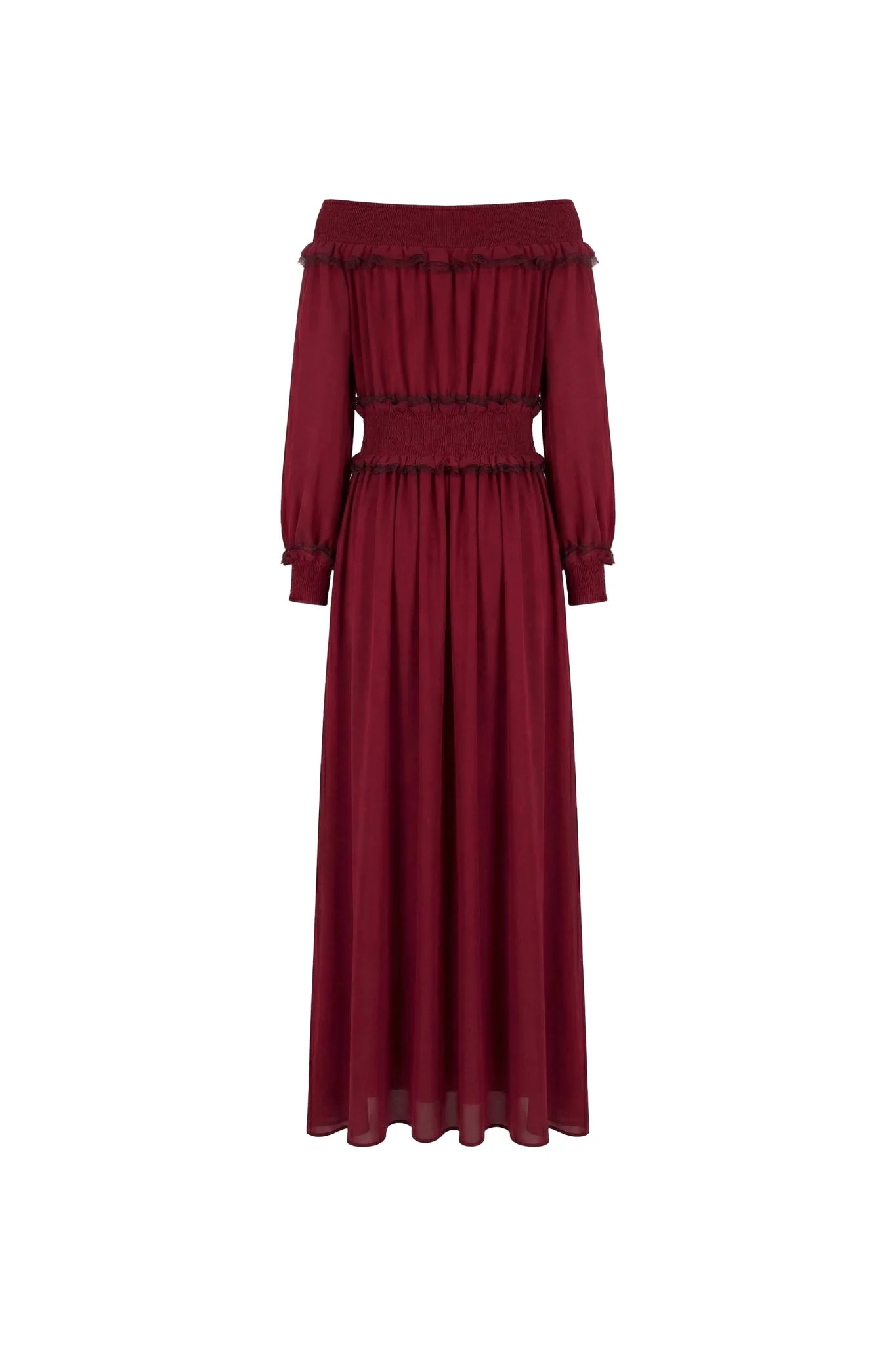 Celeste Blue Off-Shoulder Smocked Maxi Dress - Image 7