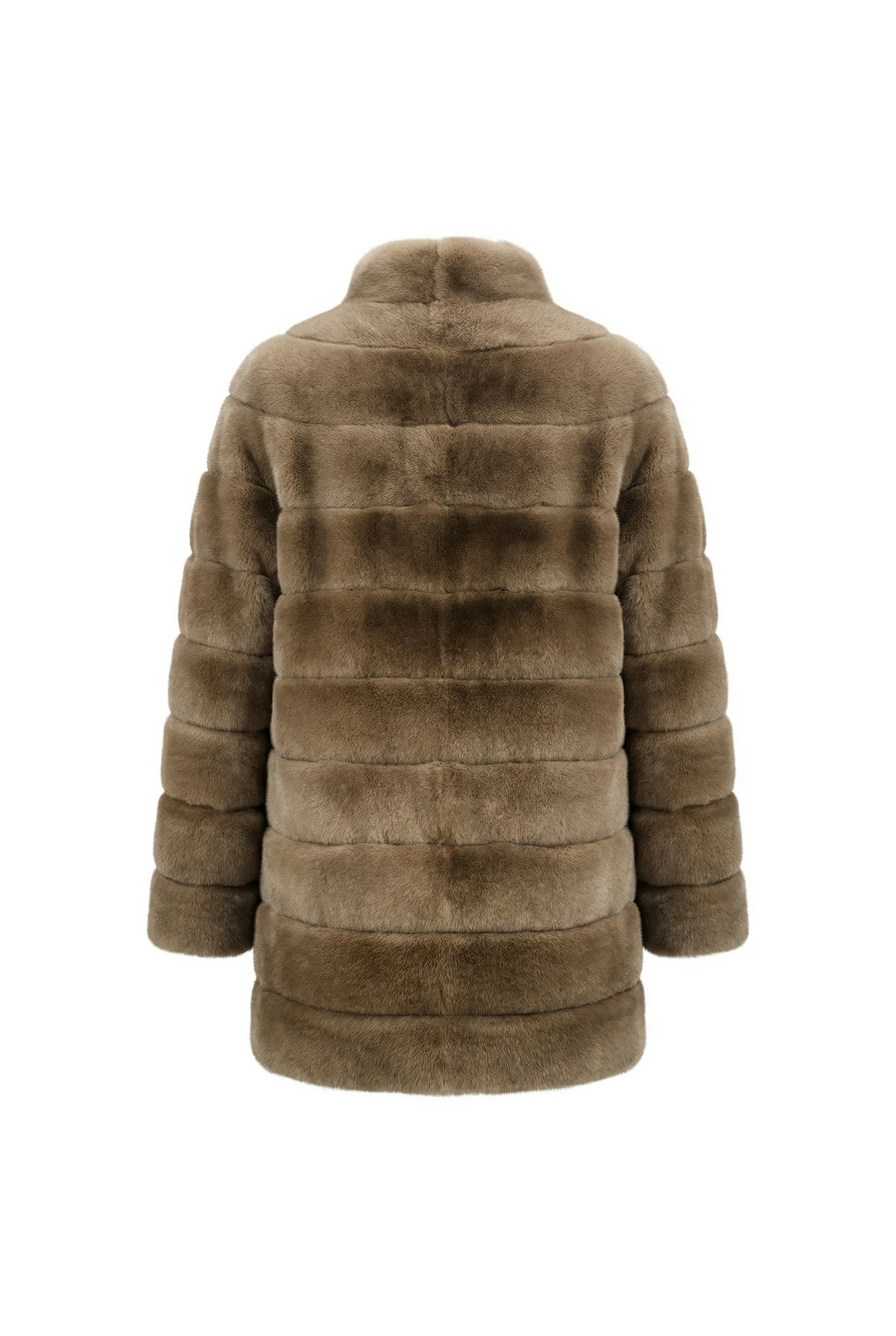 Celestia Light Brown Rex Fur Jacket - Image 4