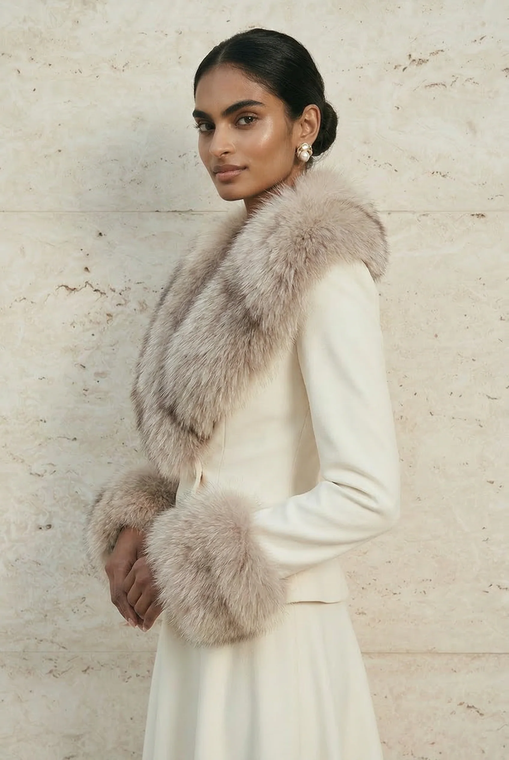 Celestine Fox Fur Tailored Jacket - Image 6