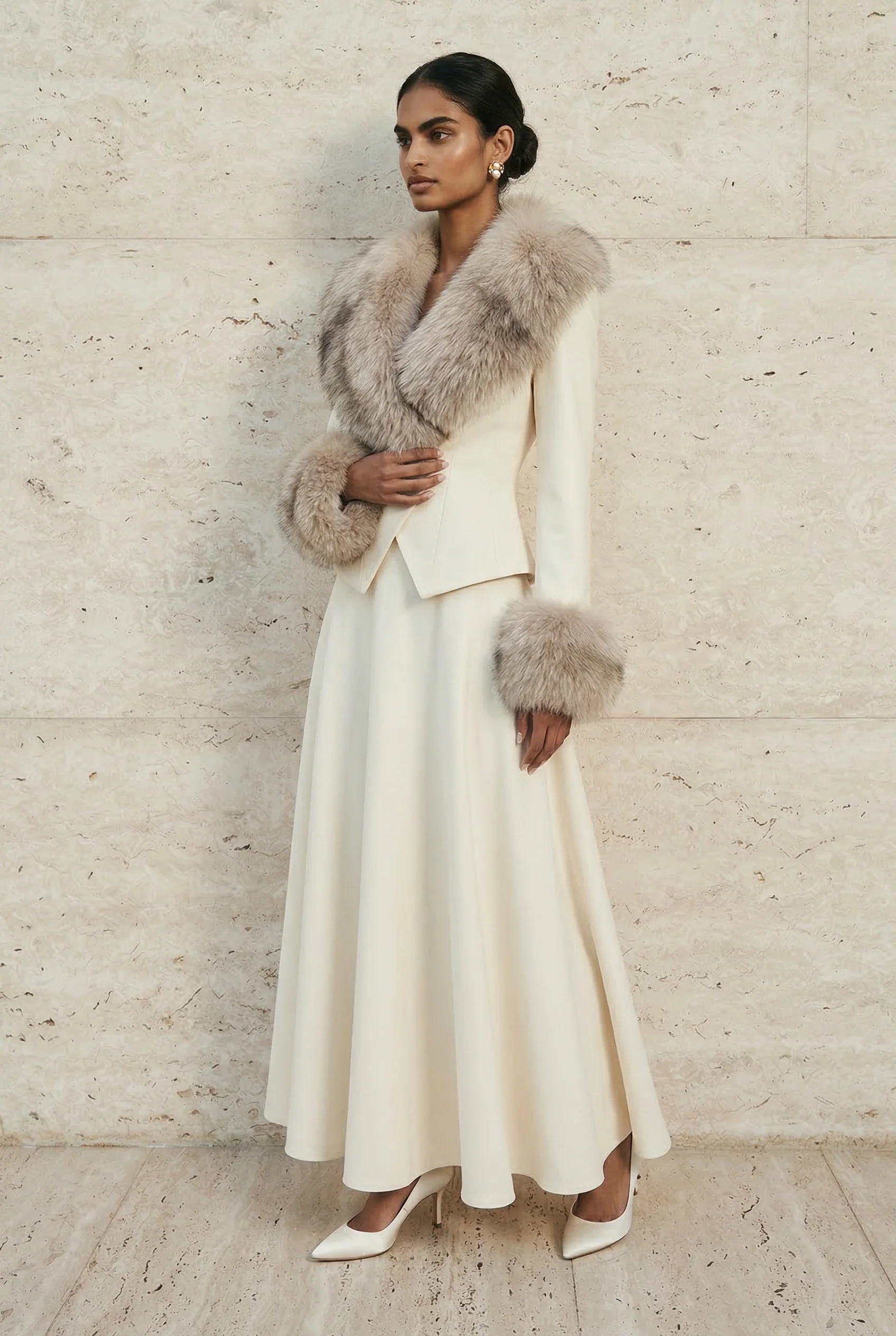Celestine Fox Fur Tailored Jacket - Image 8