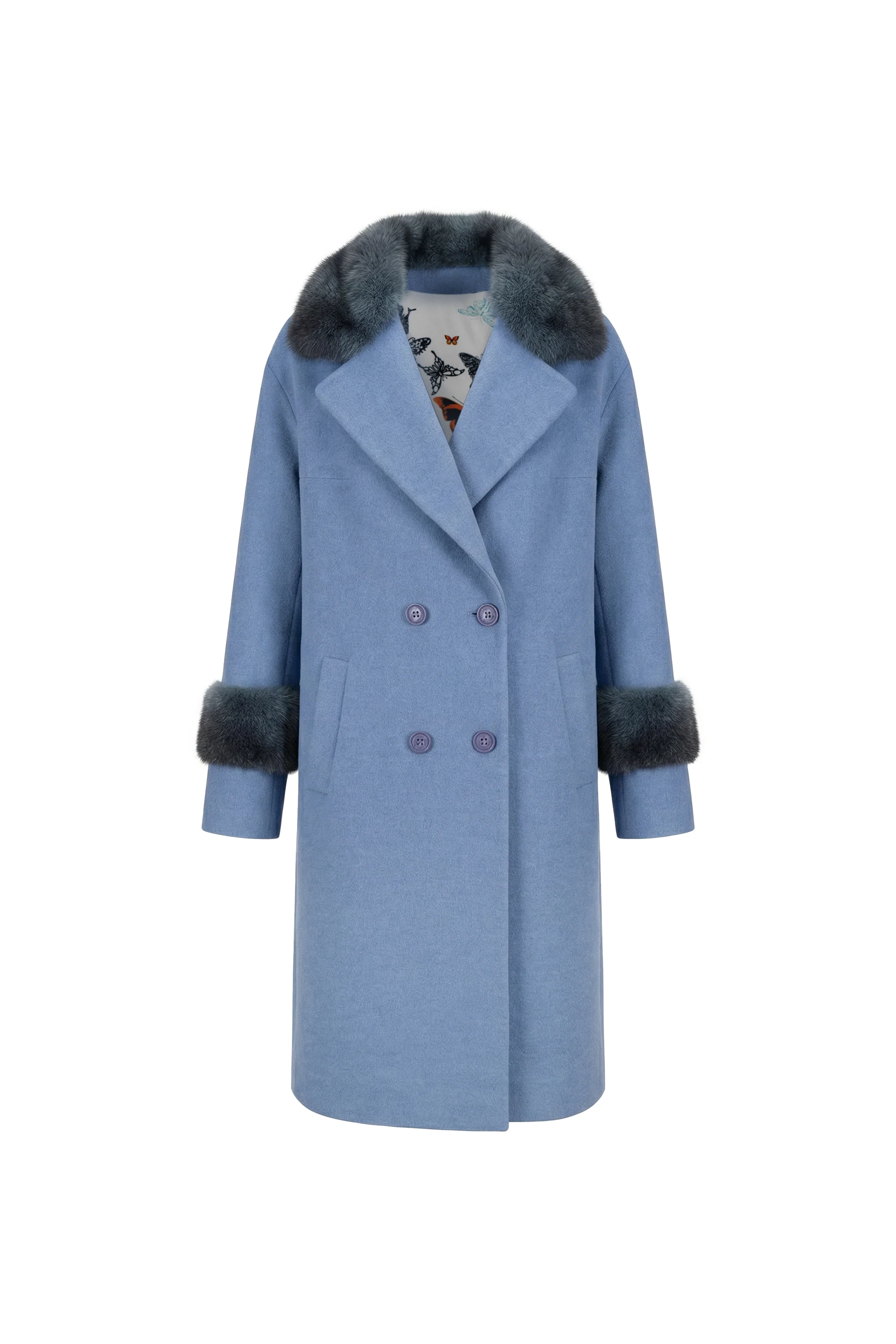 Celestine Wool & Mink Coat - Image 2