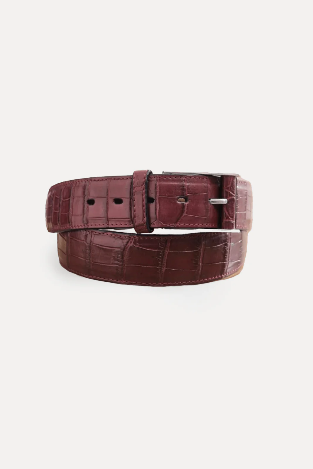Cognac Color Crocodile Leather Belt - Image 4