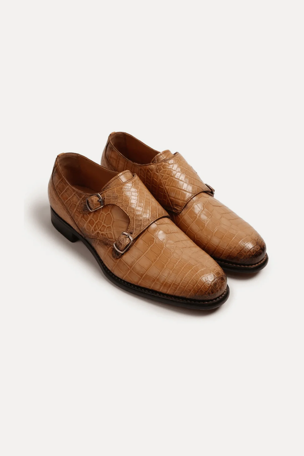 Crocodile Leather Double Strap Shoes - Image 2