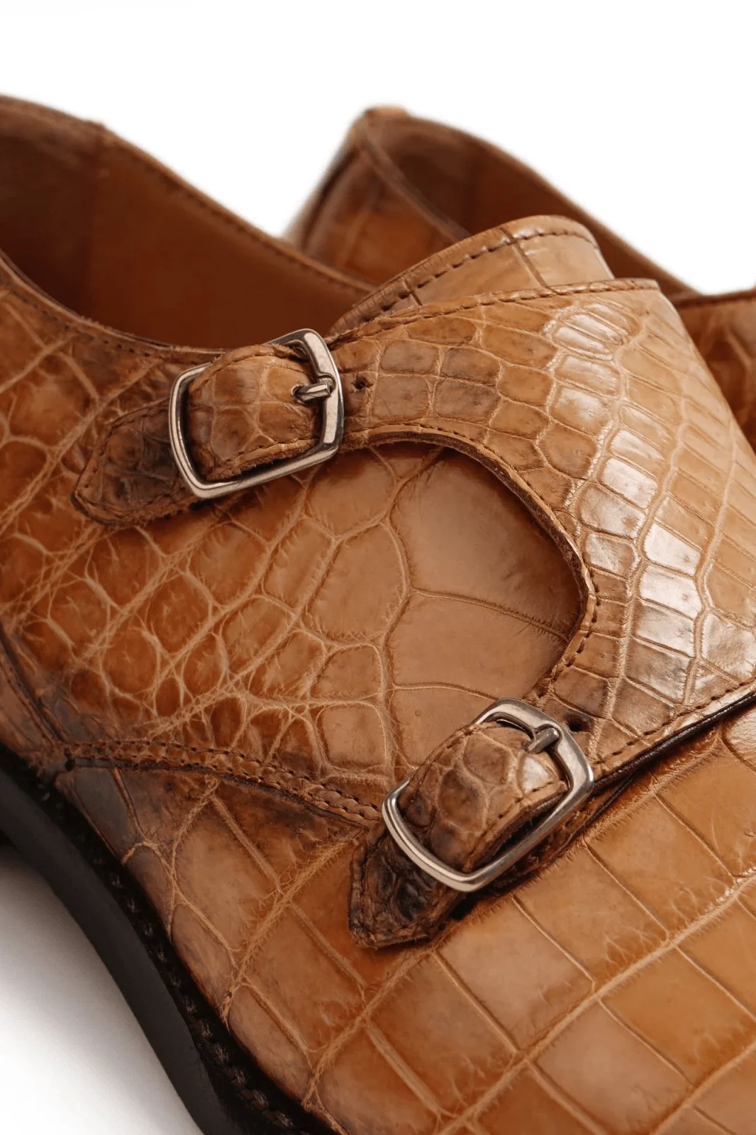 Crocodile Leather Double Strap Shoes - Image 3