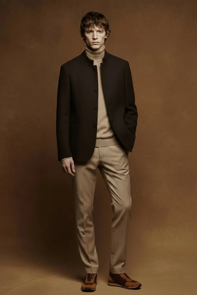 Dark Brown Polywool Jacket - Image 3