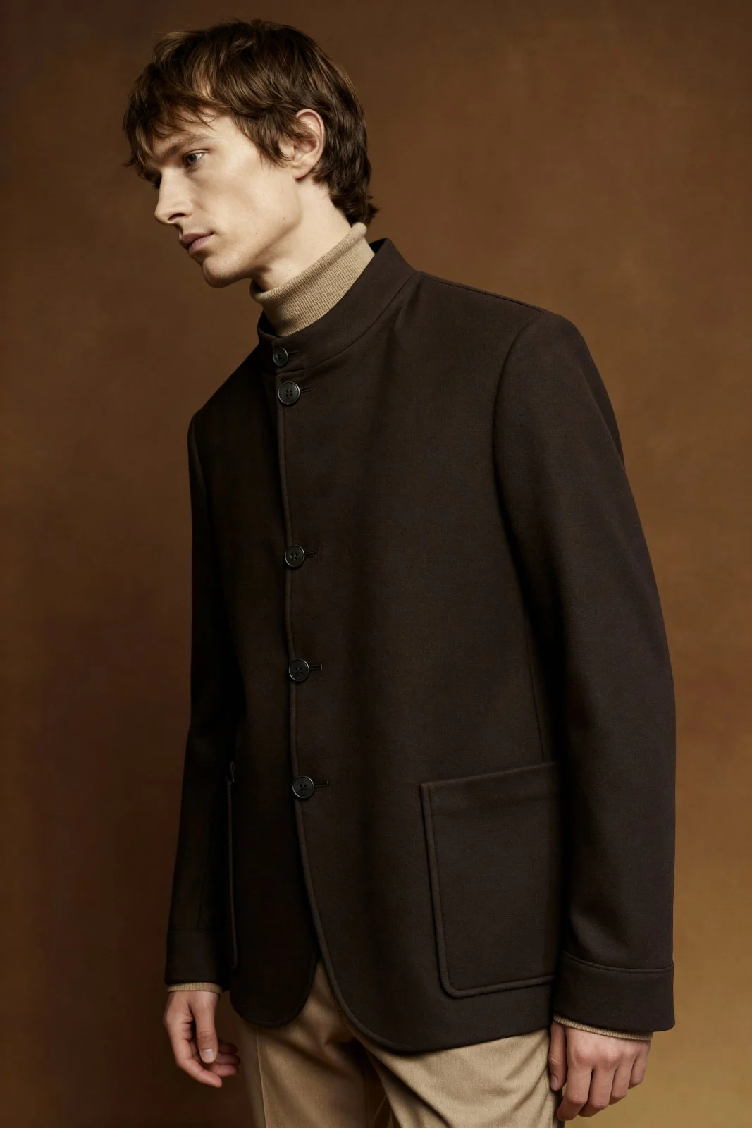 Dark Brown Polywool Jacket - Image 4