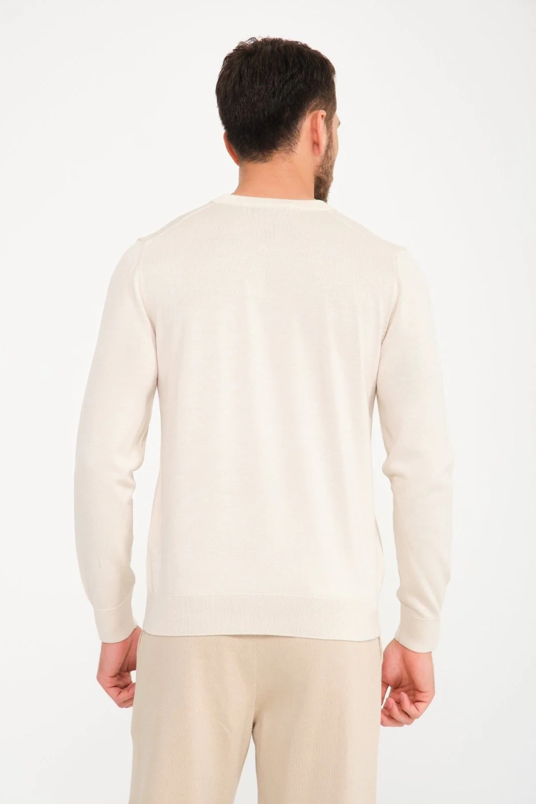 Ecru Cashmere Crewneck Sweater - Image 6
