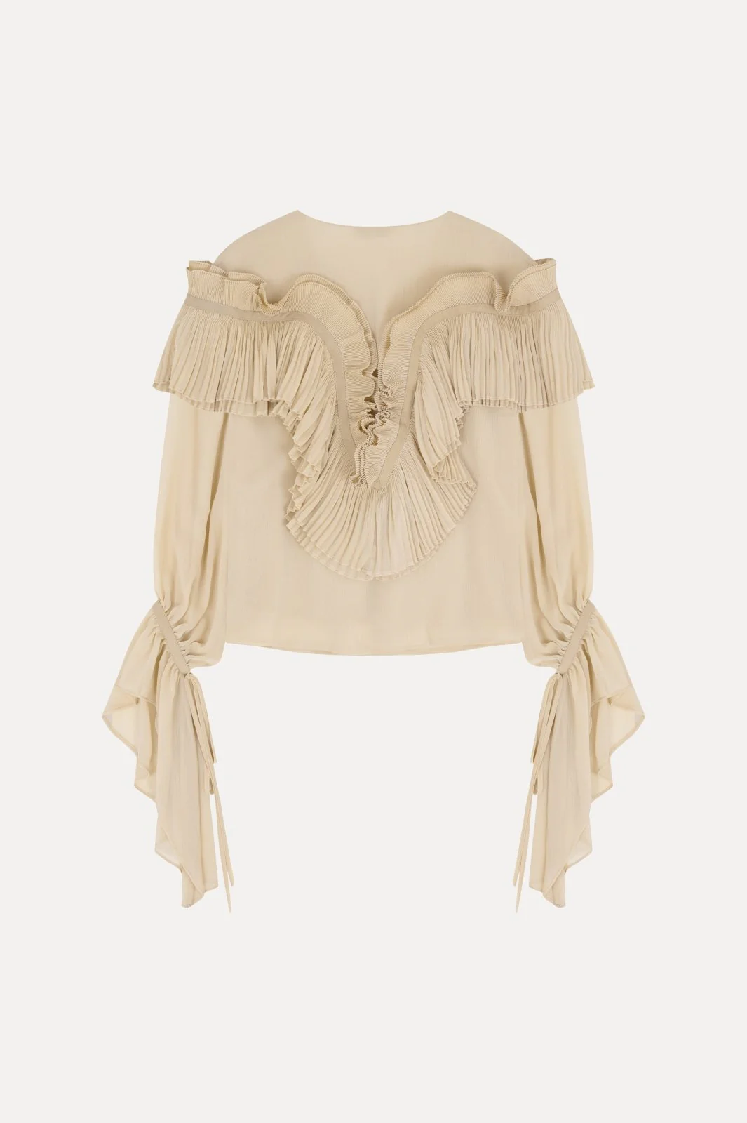 Elegant Ruffled Silk Chiffon Blouse - Image 3