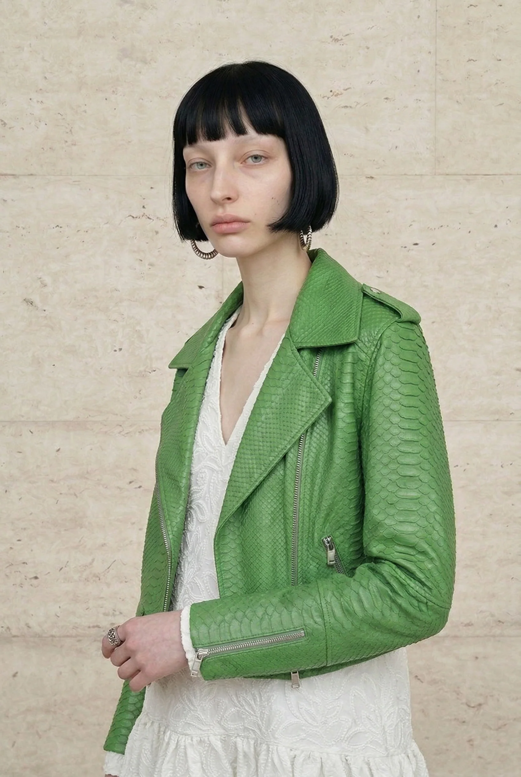 Elira Python Biker Jacket - Image 4