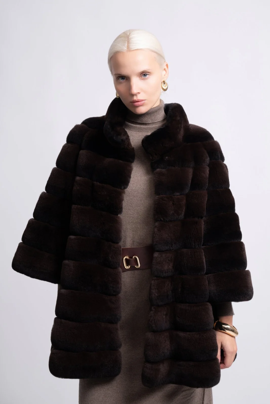 Brown Rex Fur Jacket - Image 4