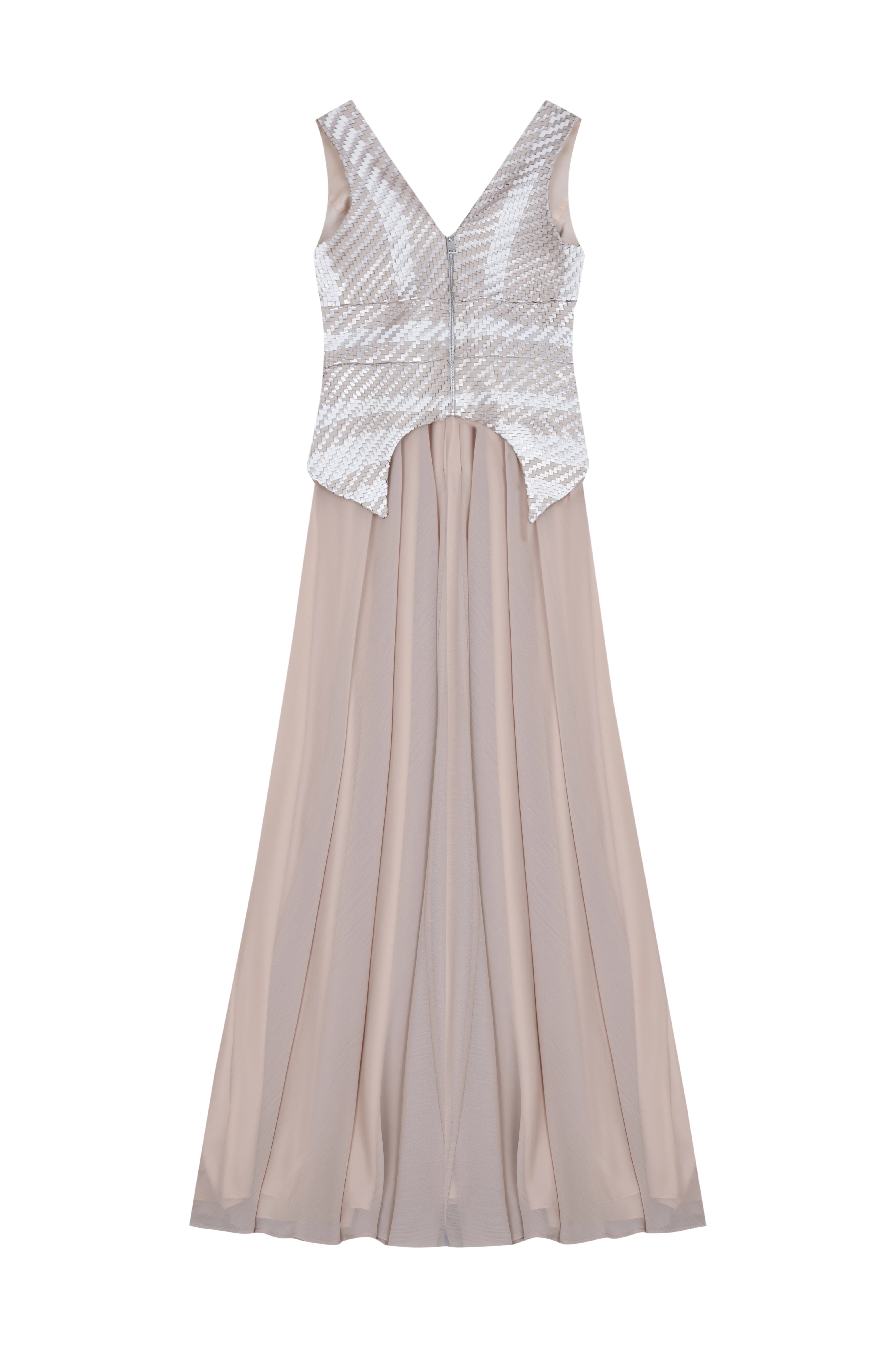 Ethereal Pearl Chiffon Gown - Image 3