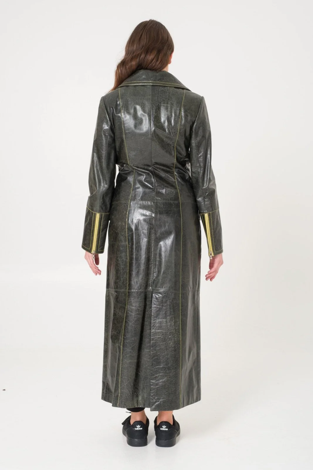 Green Leather Coat - Image 3