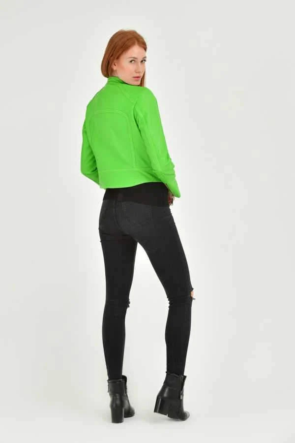 Green Leather Jacket - Image 3