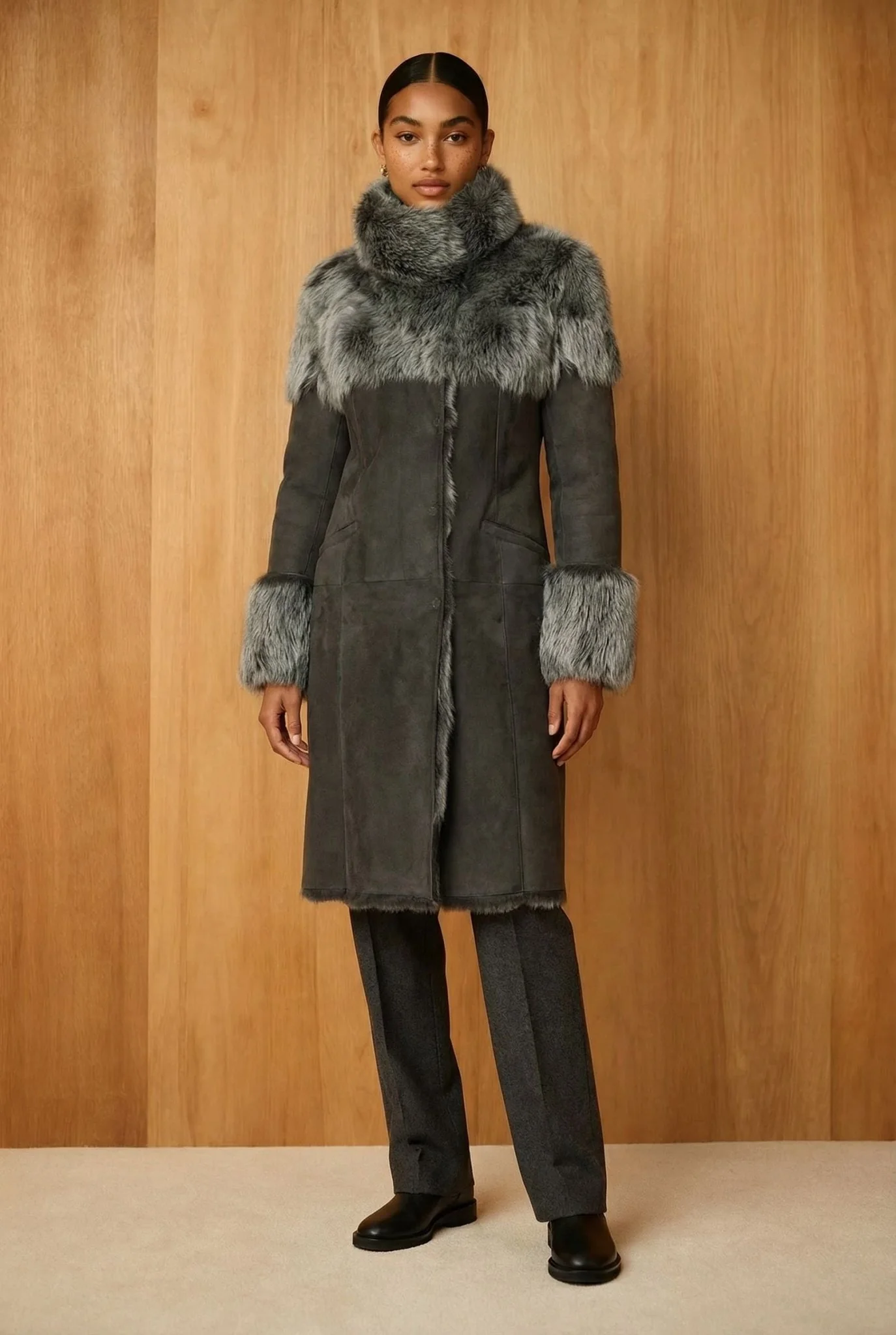 Green Long Fur Coat