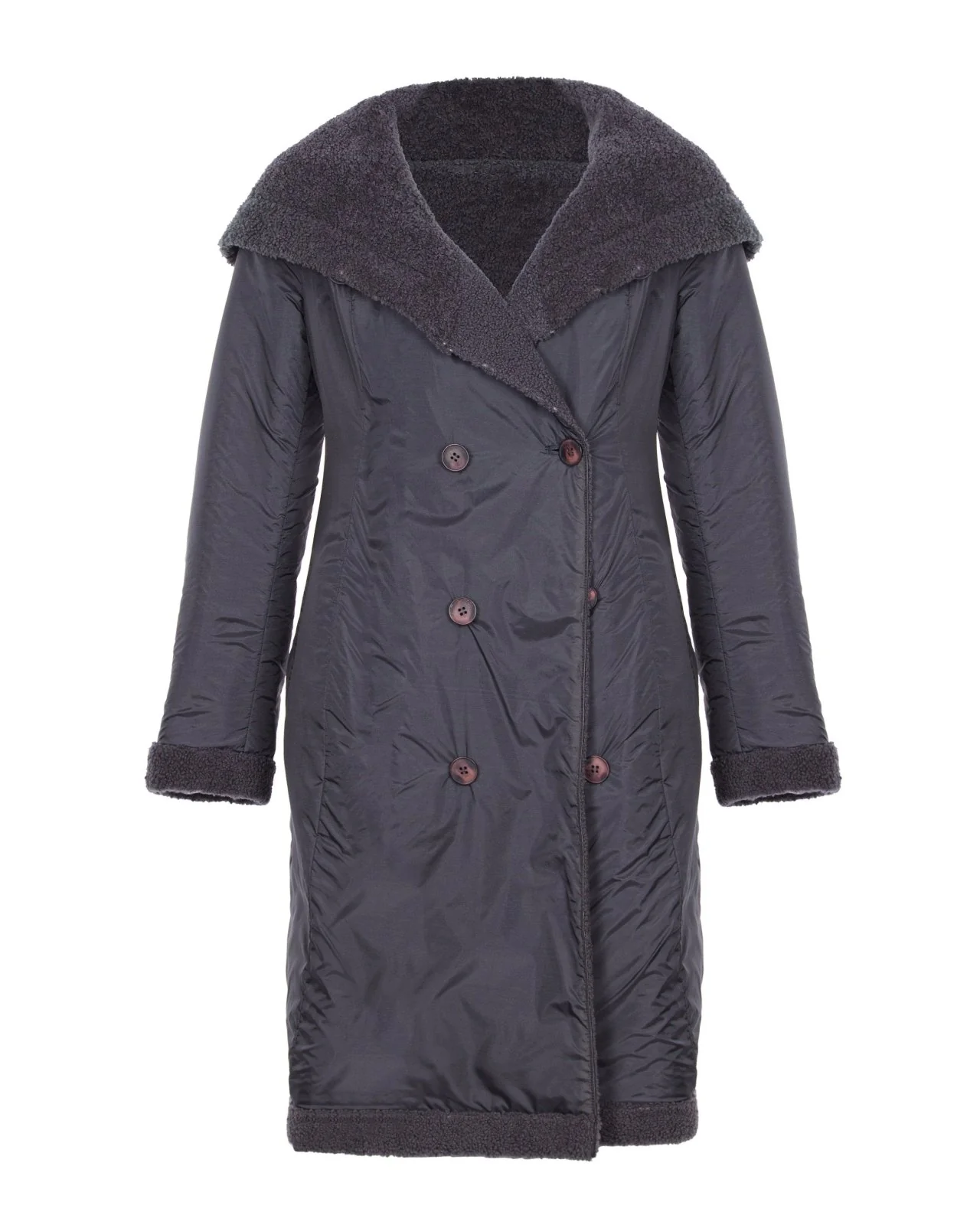 Grey Long Fur Coat - Image 3