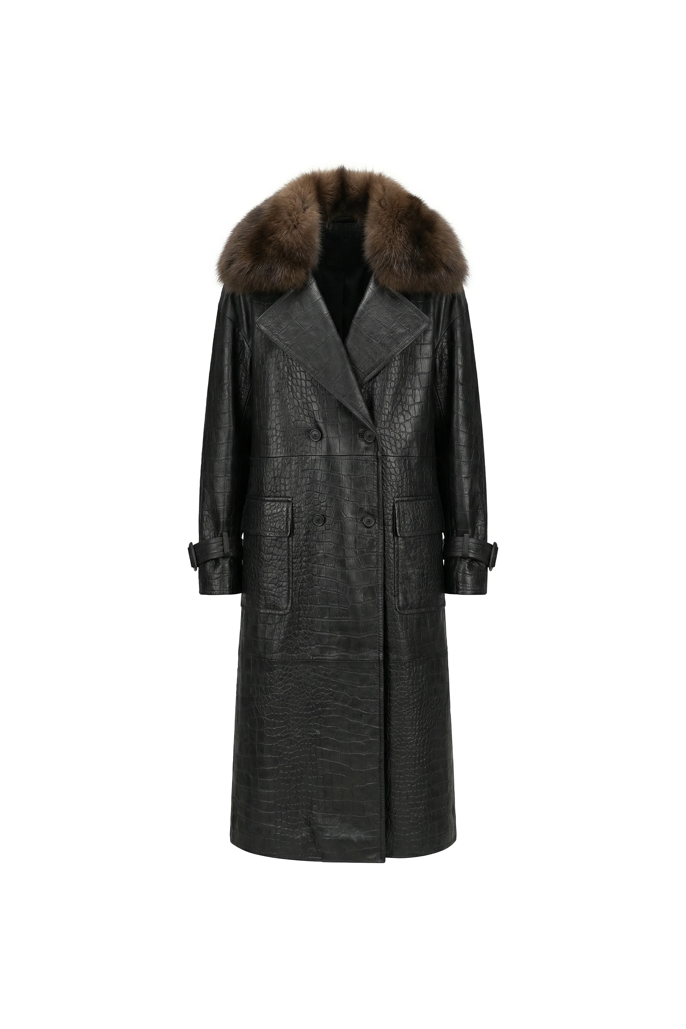 Imperia Croc-Embossed Leather Coat - Image 2