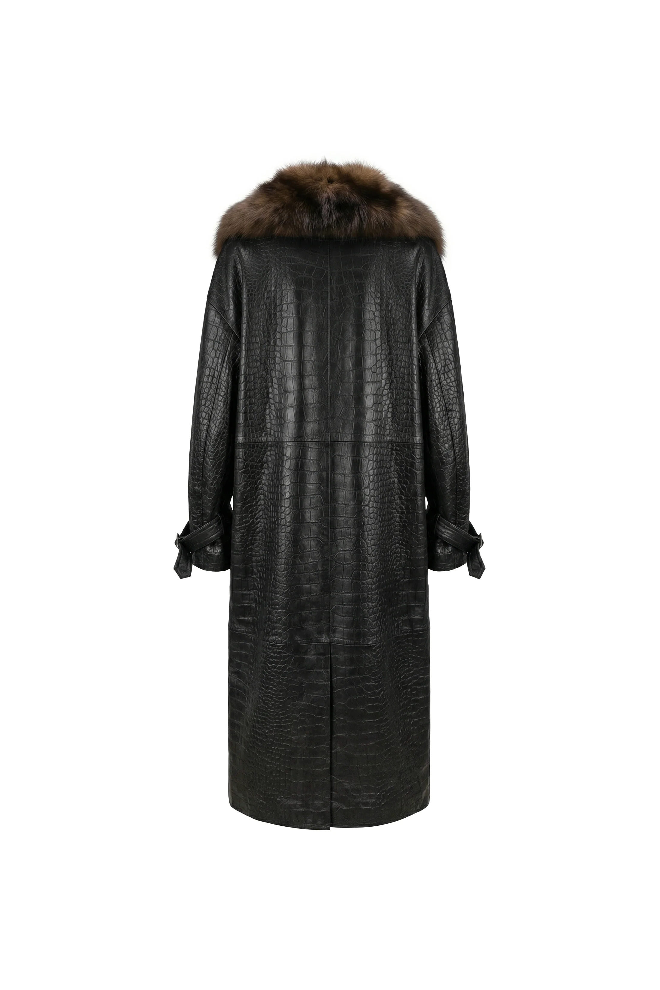 Imperia Croc-Embossed Leather Coat - Image 4