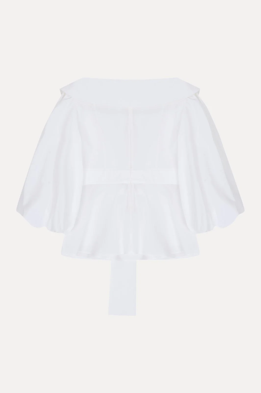 Ivory Cotton Bow-Tie Blouse - Image 3