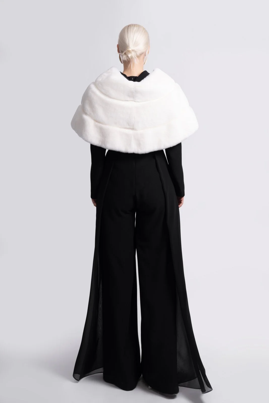 Ivory Eclipse Rex Fur Cape - Image 5
