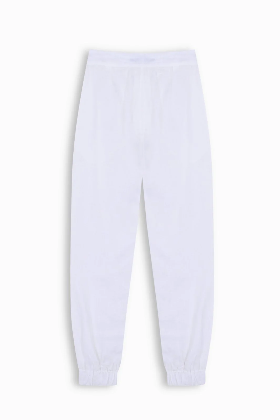 Ivory Linen Tapered Trousers - Image 2