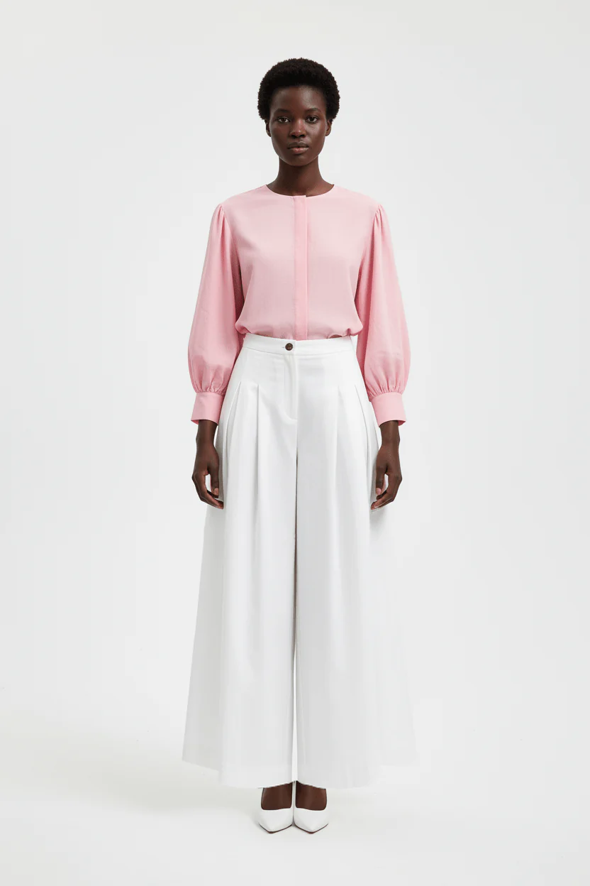 Ivory Wide-Leg Linen Culottes - Image 2
