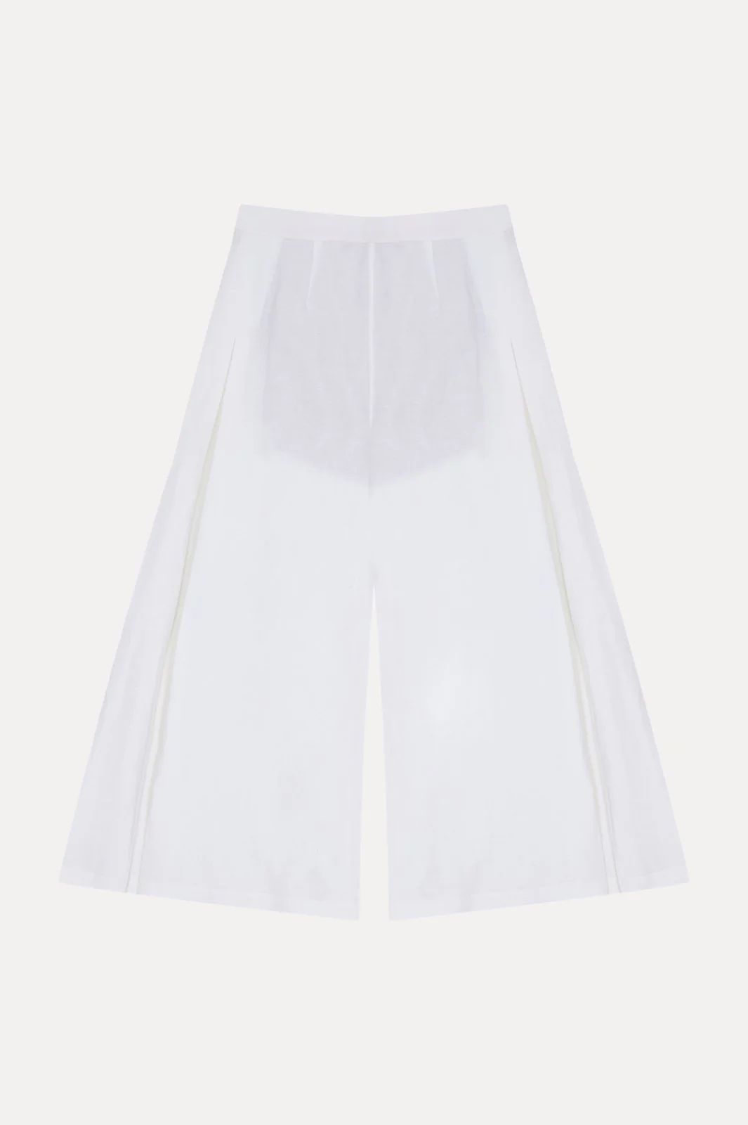 Ivory Wide-Leg Linen Culottes - Image 3