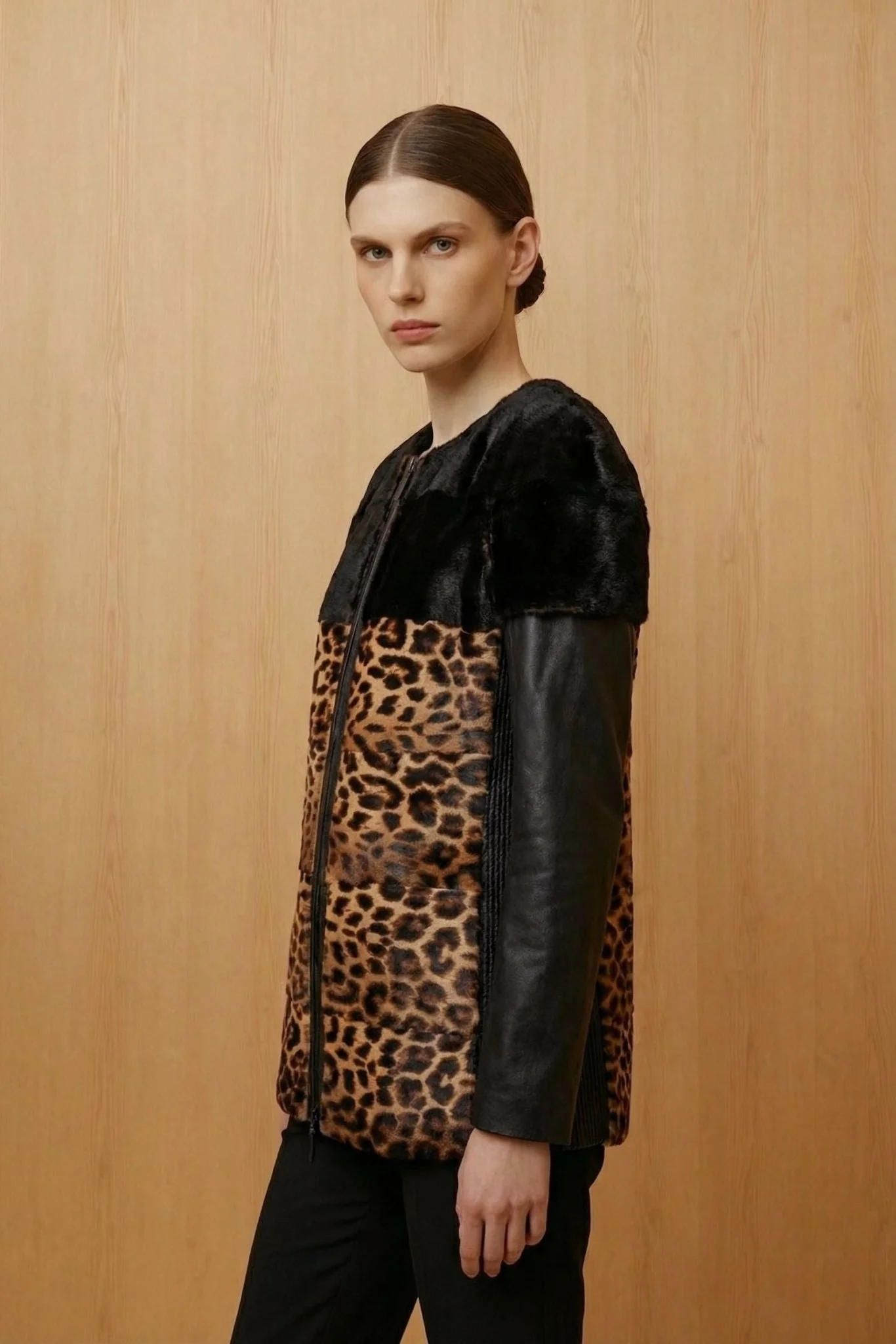 Leopard Pattern Fur Coat - Image 4
