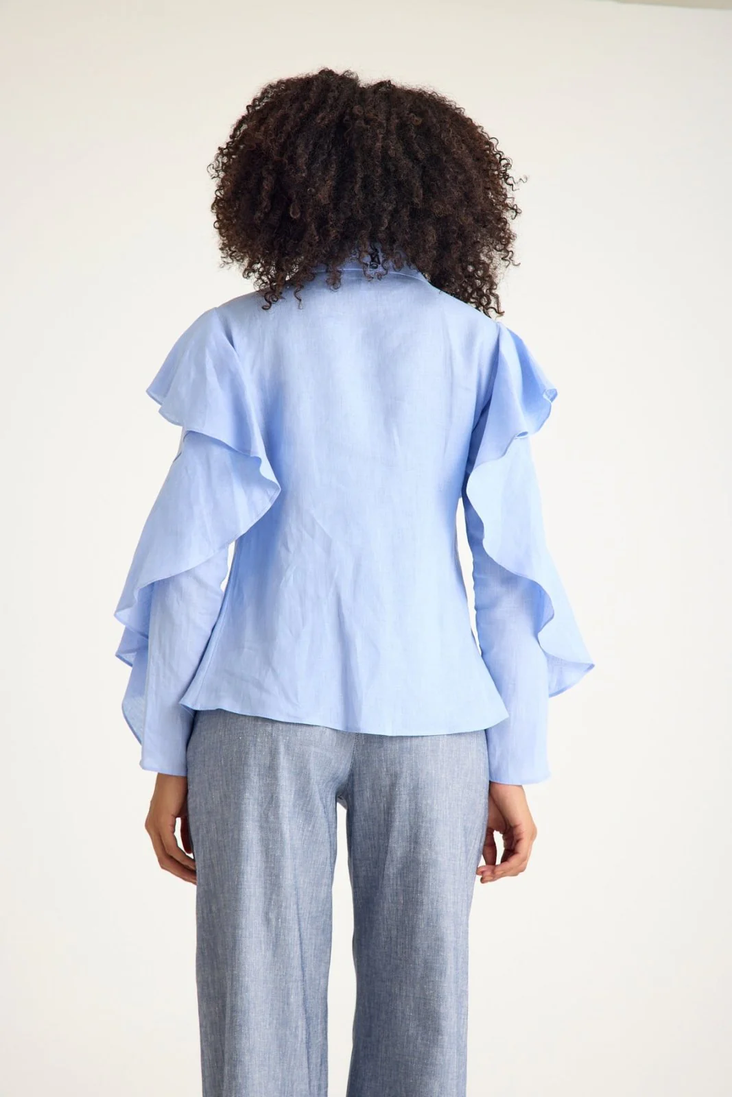 Azul Blue Ruffled Shirt - Image 4