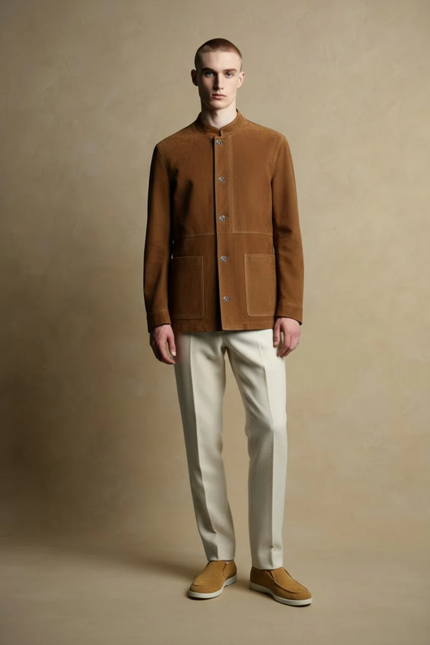Light Chestnut Suede Jacket - Image 3