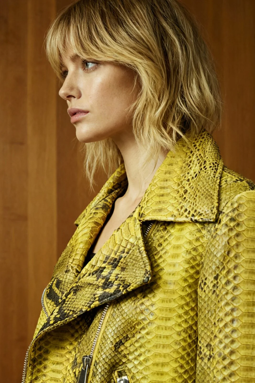 Aurum Python Leather Biker Jacket - Image 5