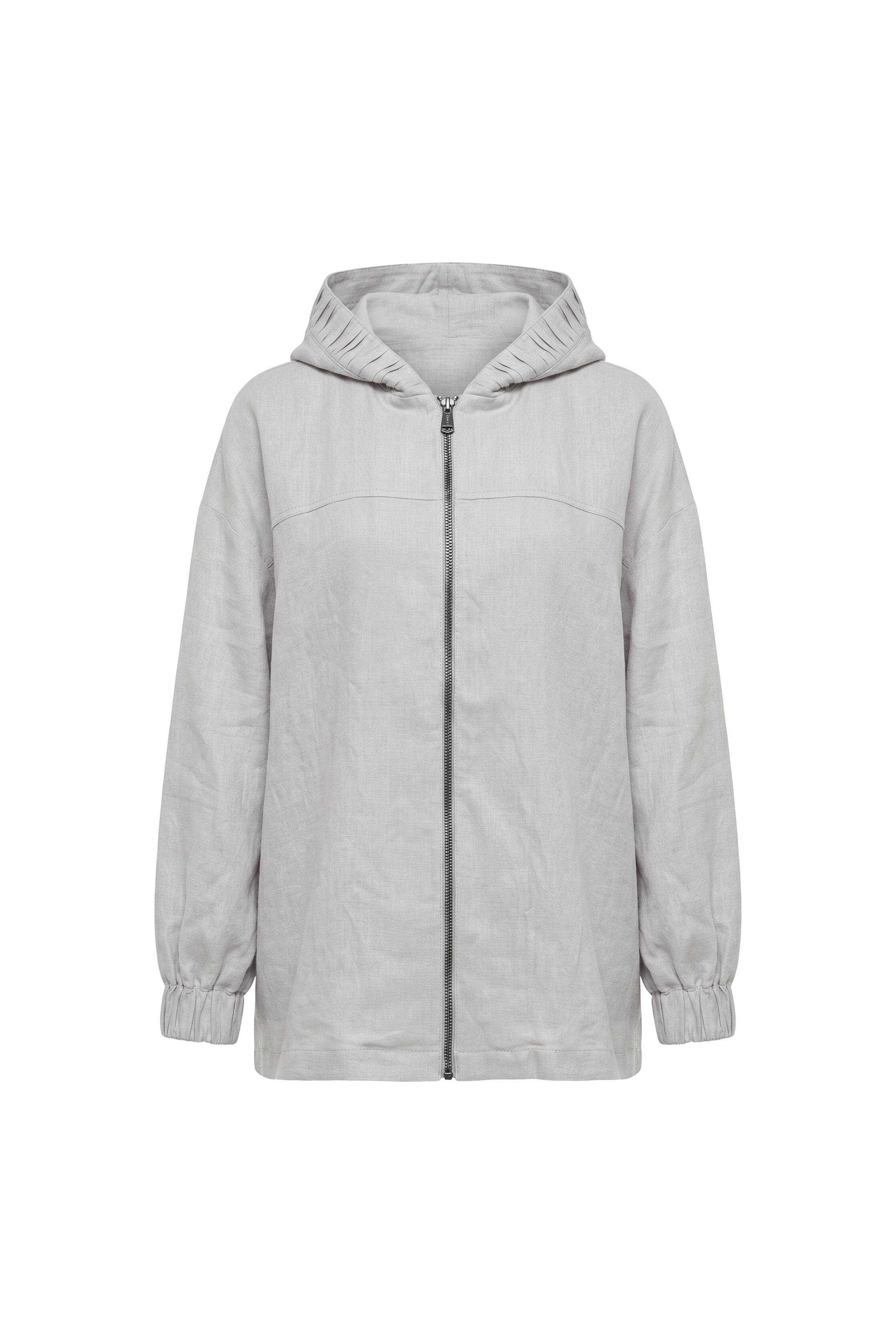 Luneria Relaxed Linen Hooded Jacket
