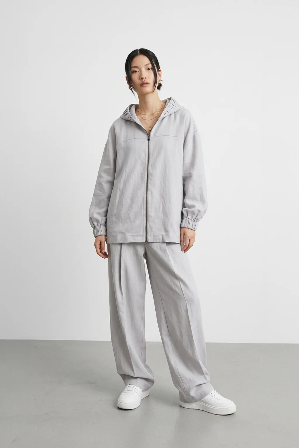 Luneria Relaxed Linen Hooded Jacket - Image 3