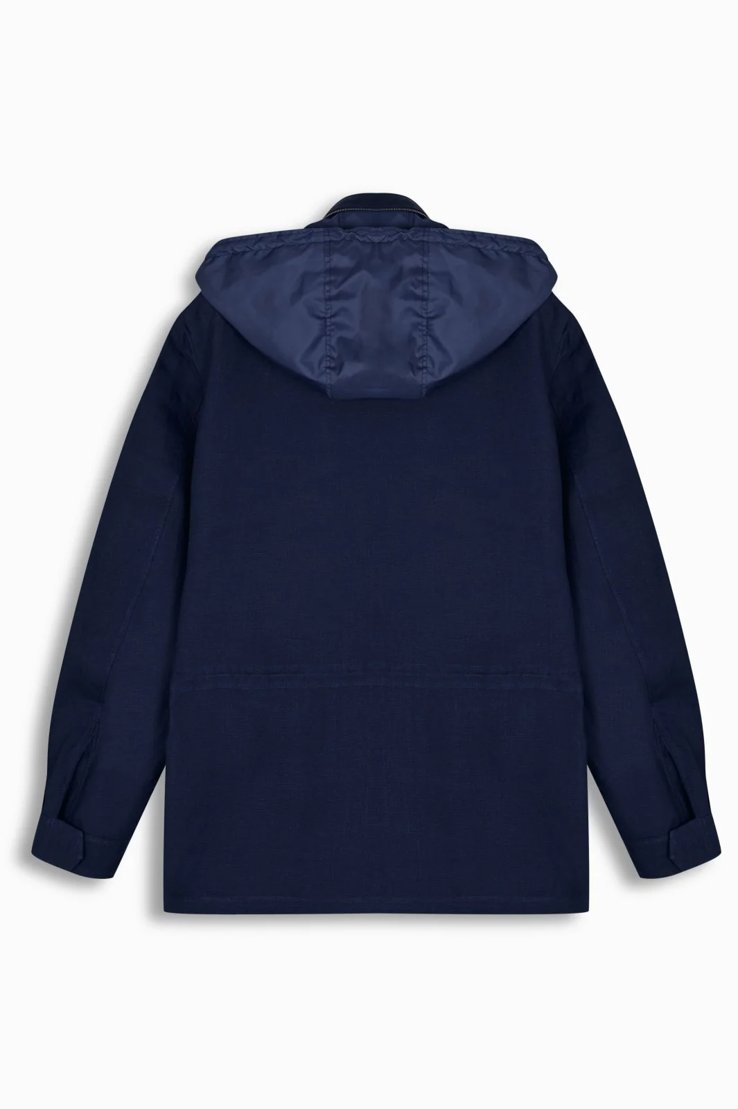 Navy Blue Linen Field Jacket - Image 2