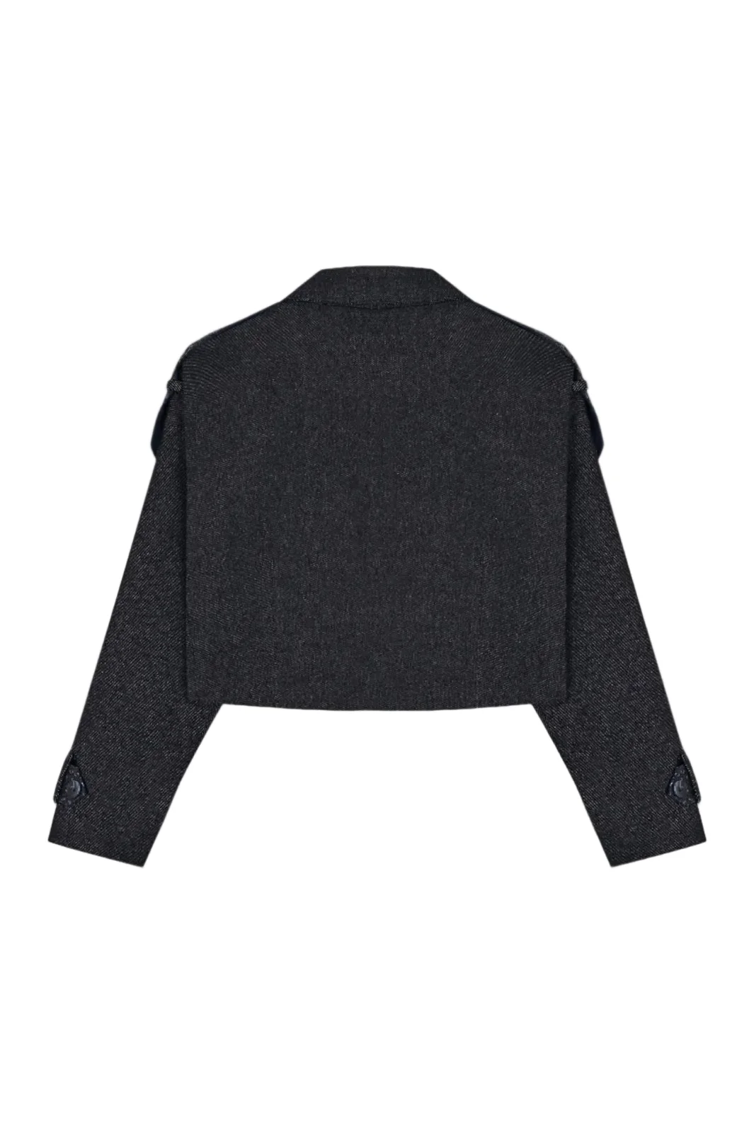 Midnight Cropped Denim Jacket - Image 4