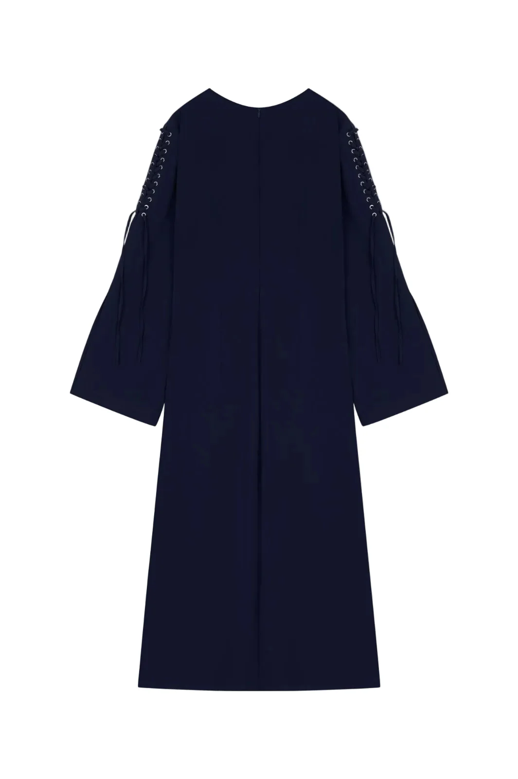 Midnight Navy Lace-Up Kaftan Dress - Image 3