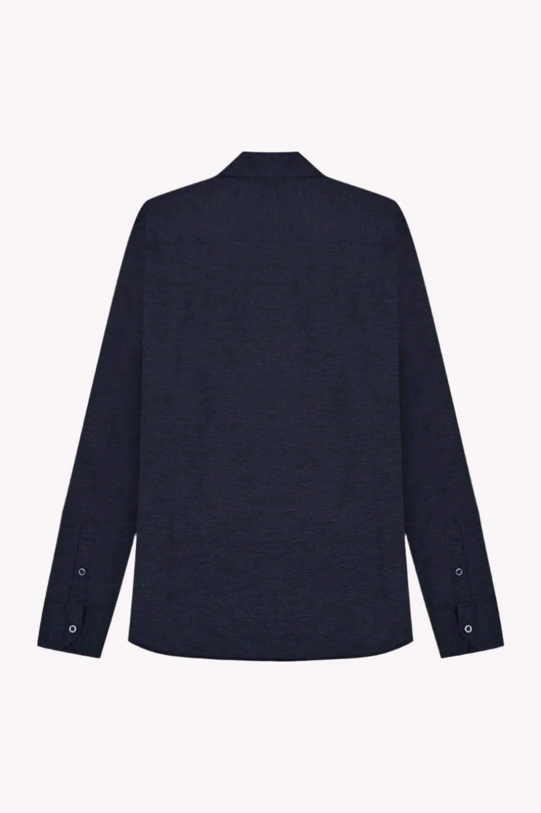 Dark Blue Wool Polo Shirt - Image 3