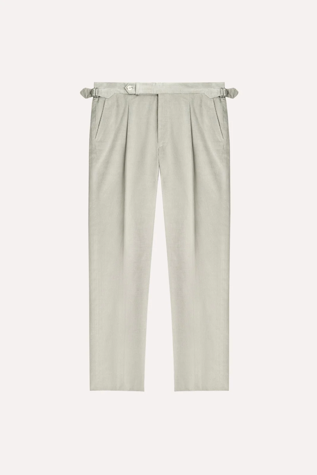 Mist Grey Velvet Pleated Trousers