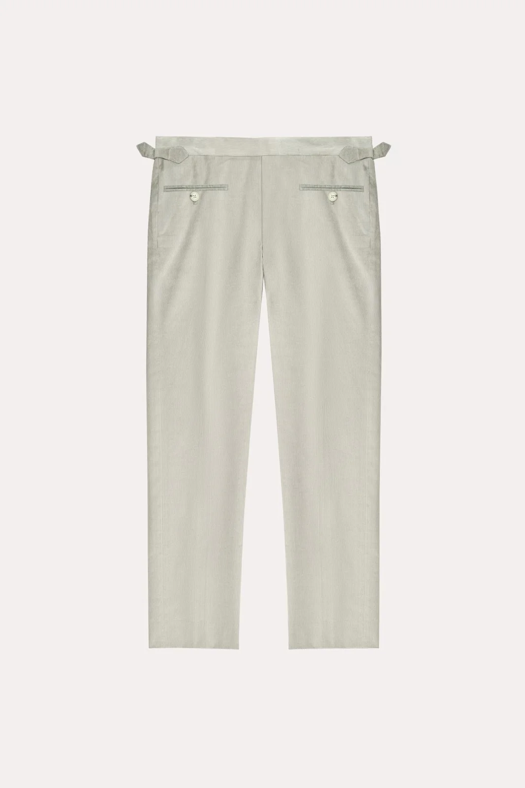 Mist Grey Velvet Pleated Trousers - Image 3