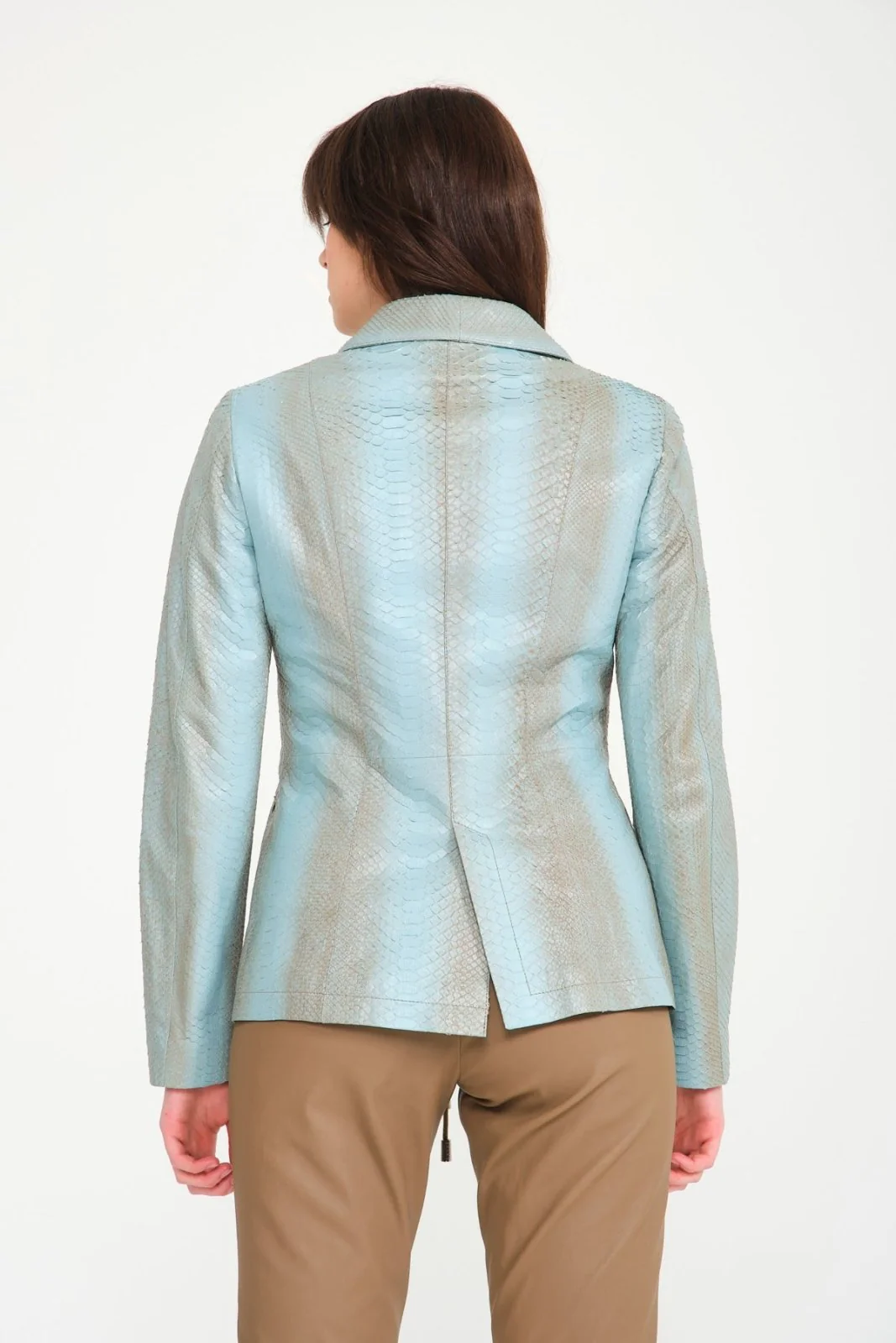 Multicolored Python Leather Jacket - Image 5