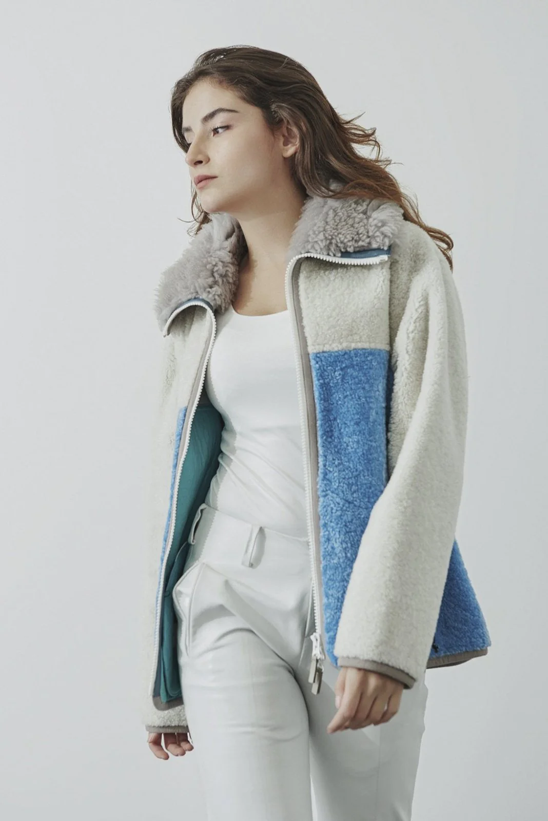 Multicolored Shearling Fur Jacket - Image 2