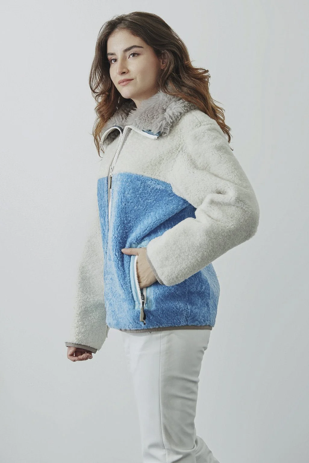 Multicolored Shearling Fur Jacket - Image 3