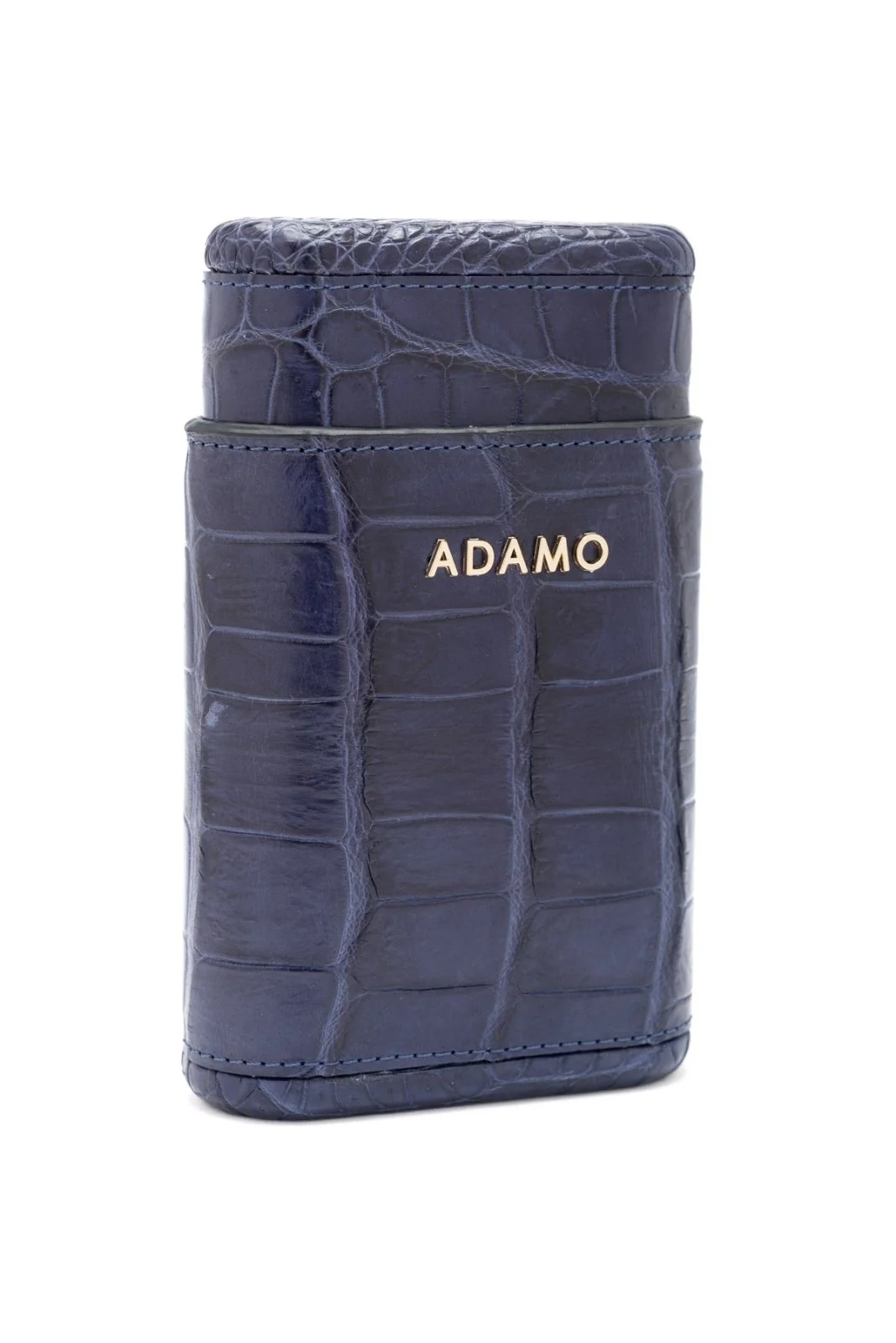 Navy Crocodile Leather Cigar Case