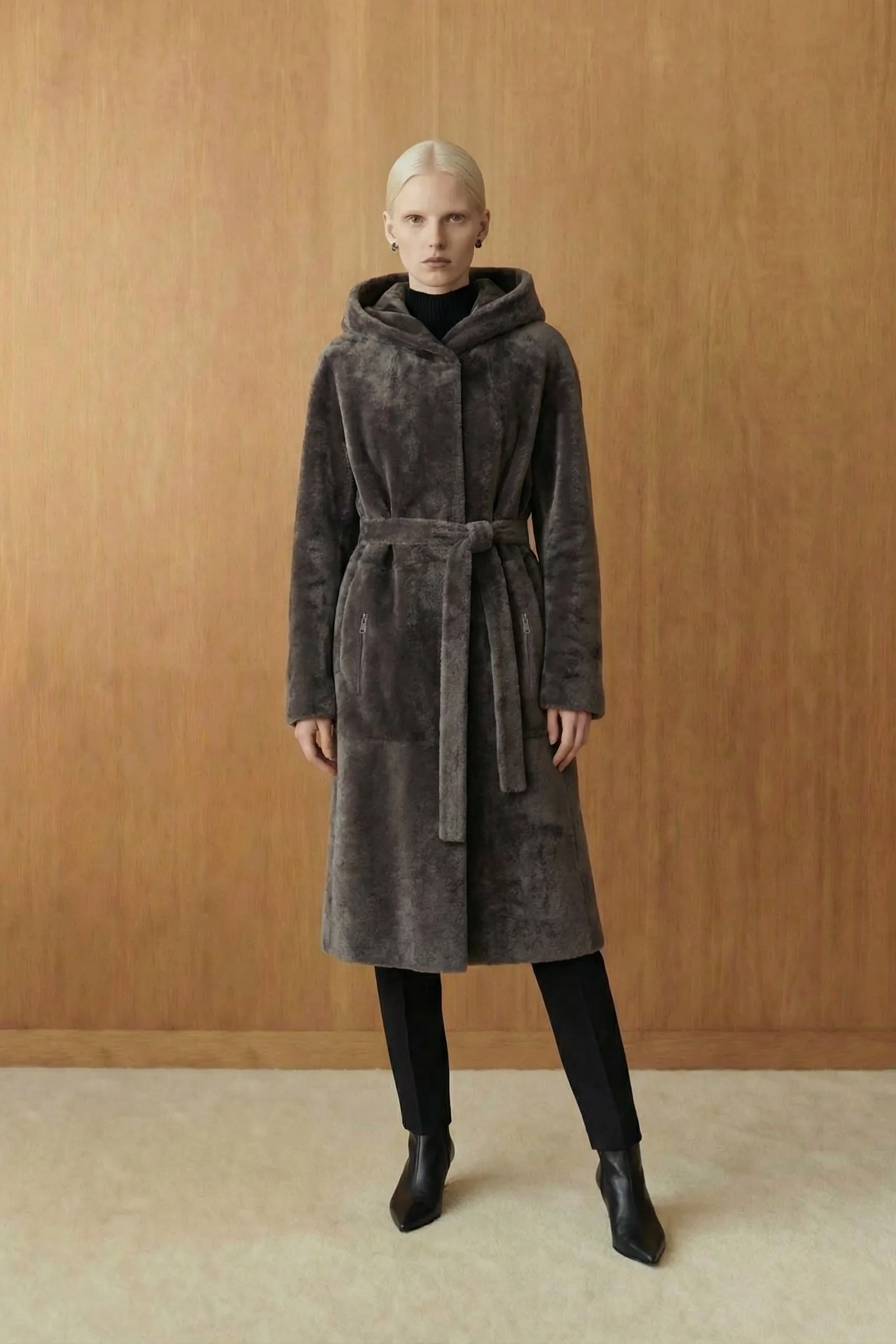 Nocturne Astragan Hooded Coat
