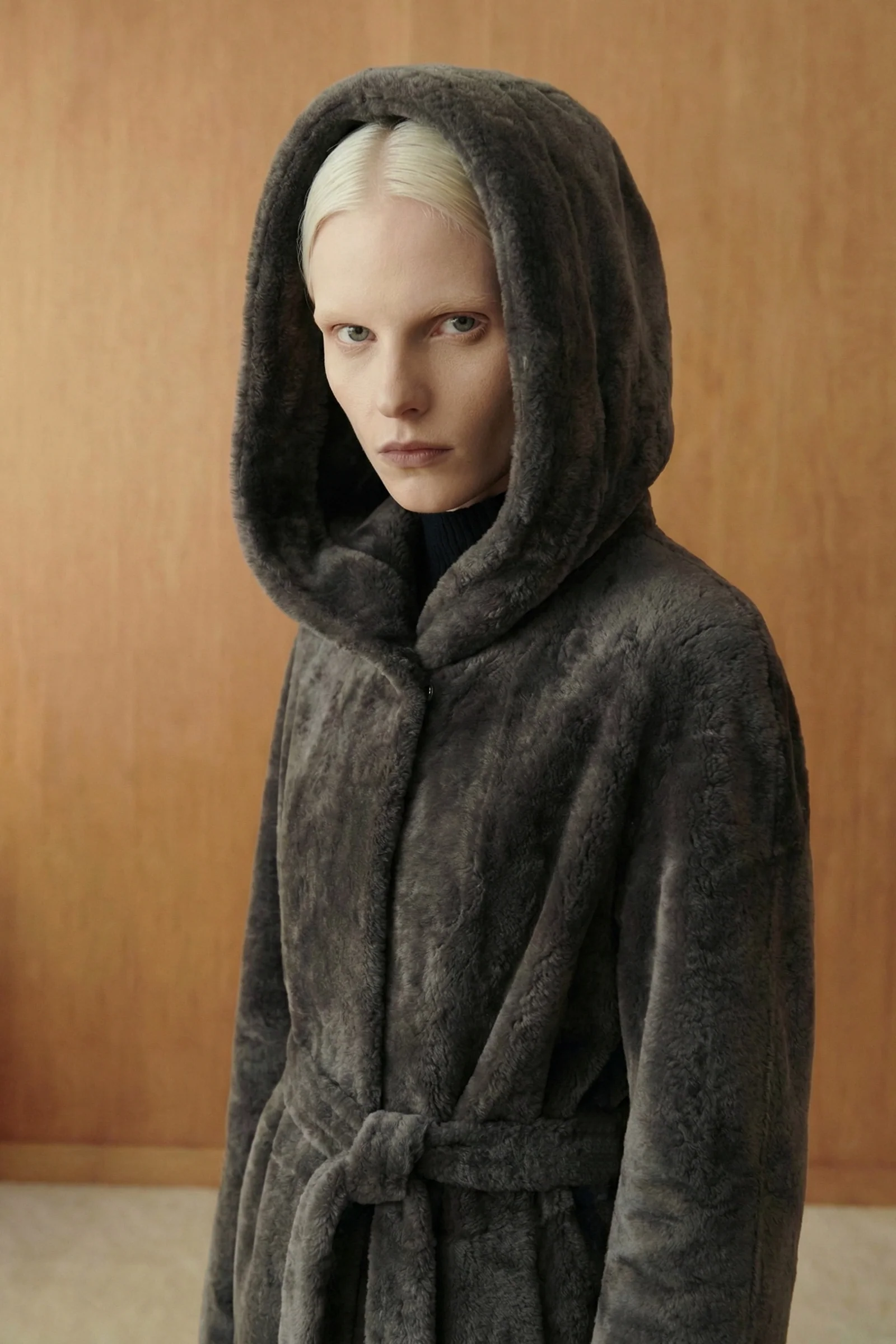 Nocturne Astragan Hooded Coat - Image 3
