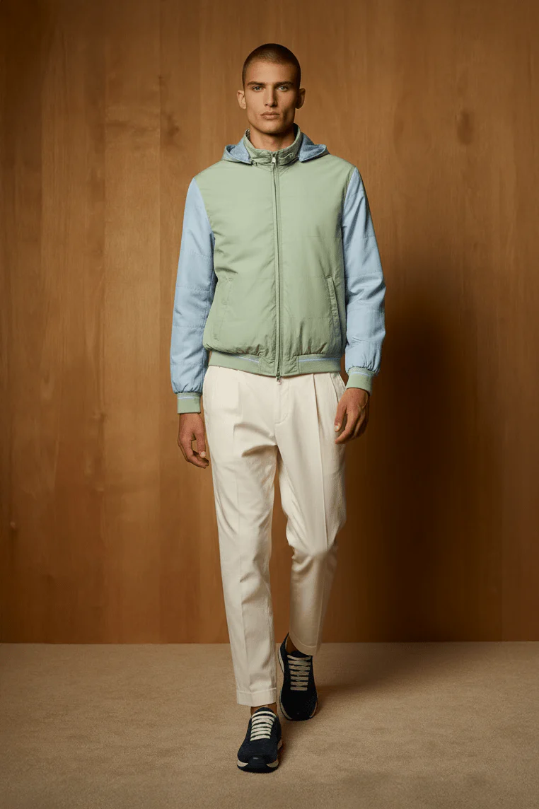 Olive Technical Bomber Jacket - Image 3