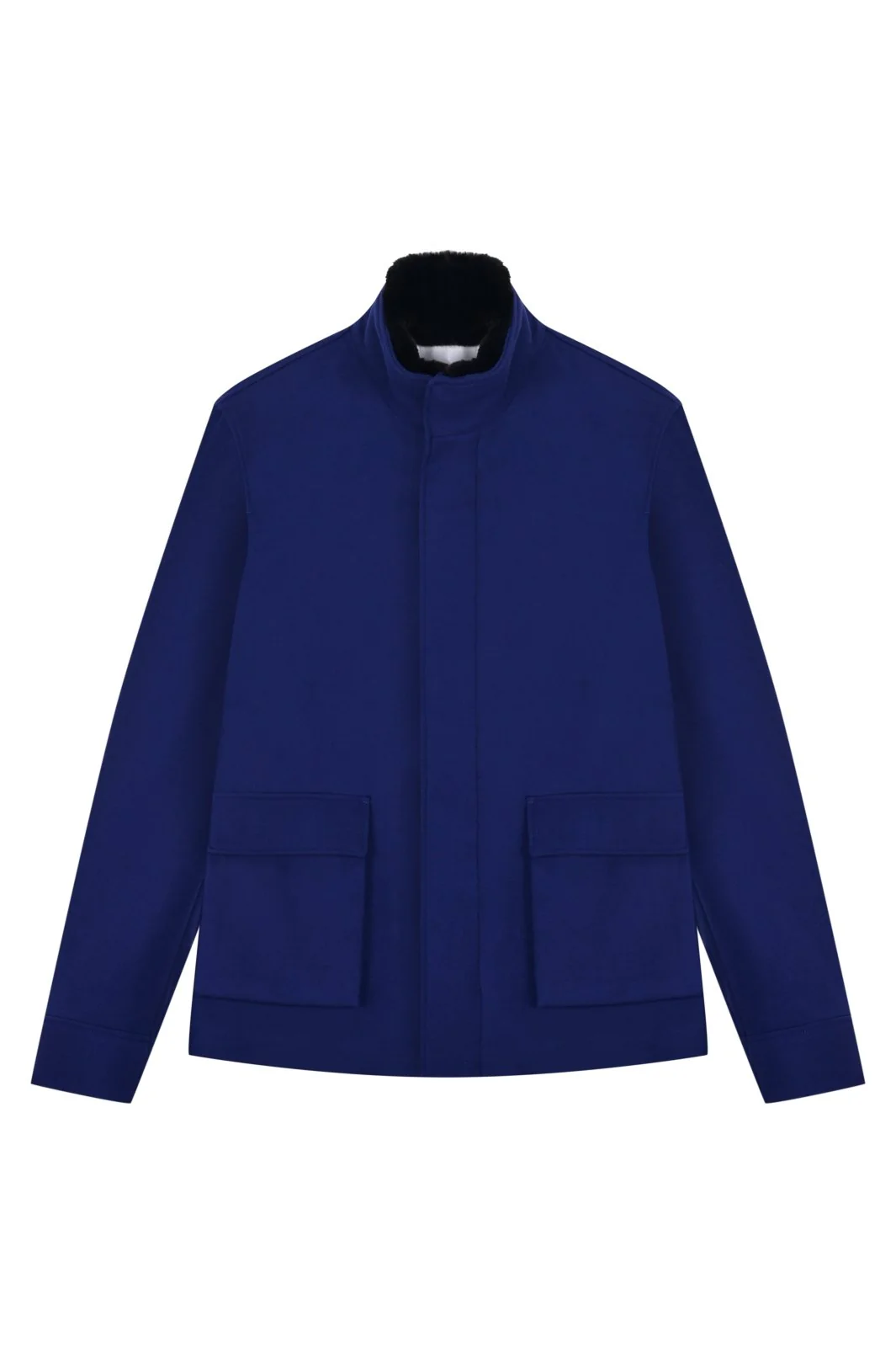 Parlament Blue Wool Rex Fur Jacket - Image 3